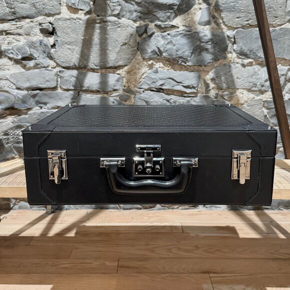 Gucci Black Leather Guccissima GG Embossed Trunk Suitcase - Picture 8 of 16